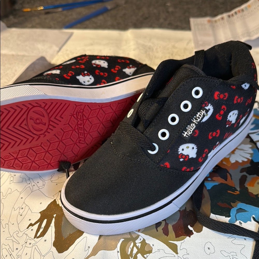 Hello Kitty Black and Red Sneakers with Classic Design. NWOT